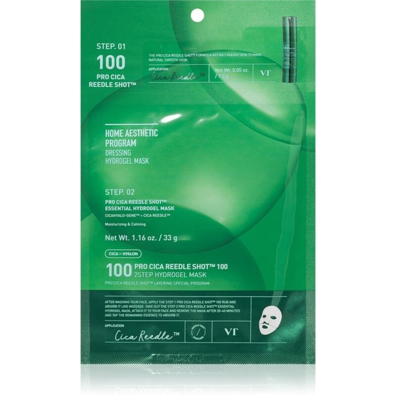 VT Cosmetics Pro Cica Reedle Shot 100 2Step Hydrogel Mask intensive hydrogel mask with soothing effect 34.5 g