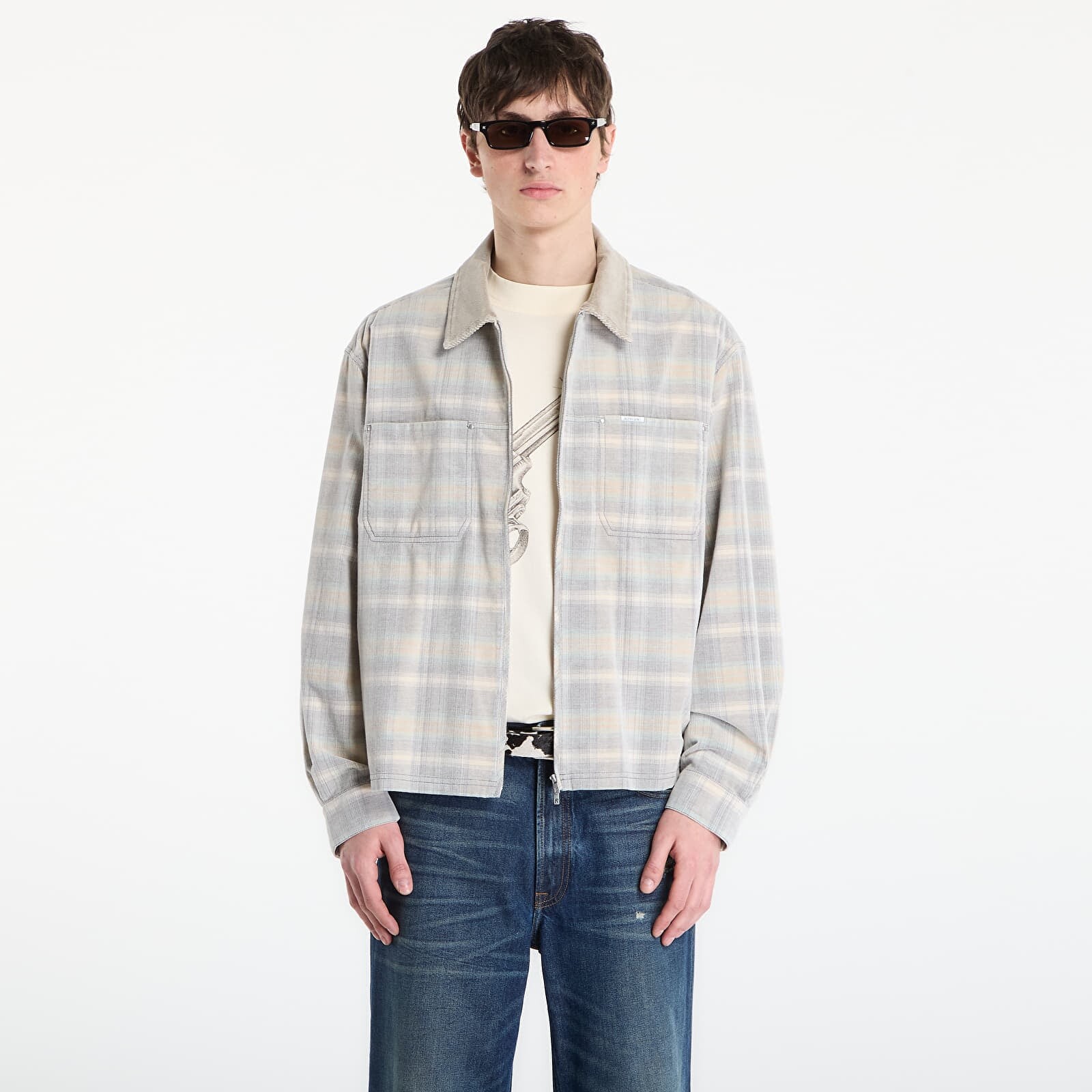 Shirt REPRESENT Cord Zip Flannel Shirt UNISEX Mineral L