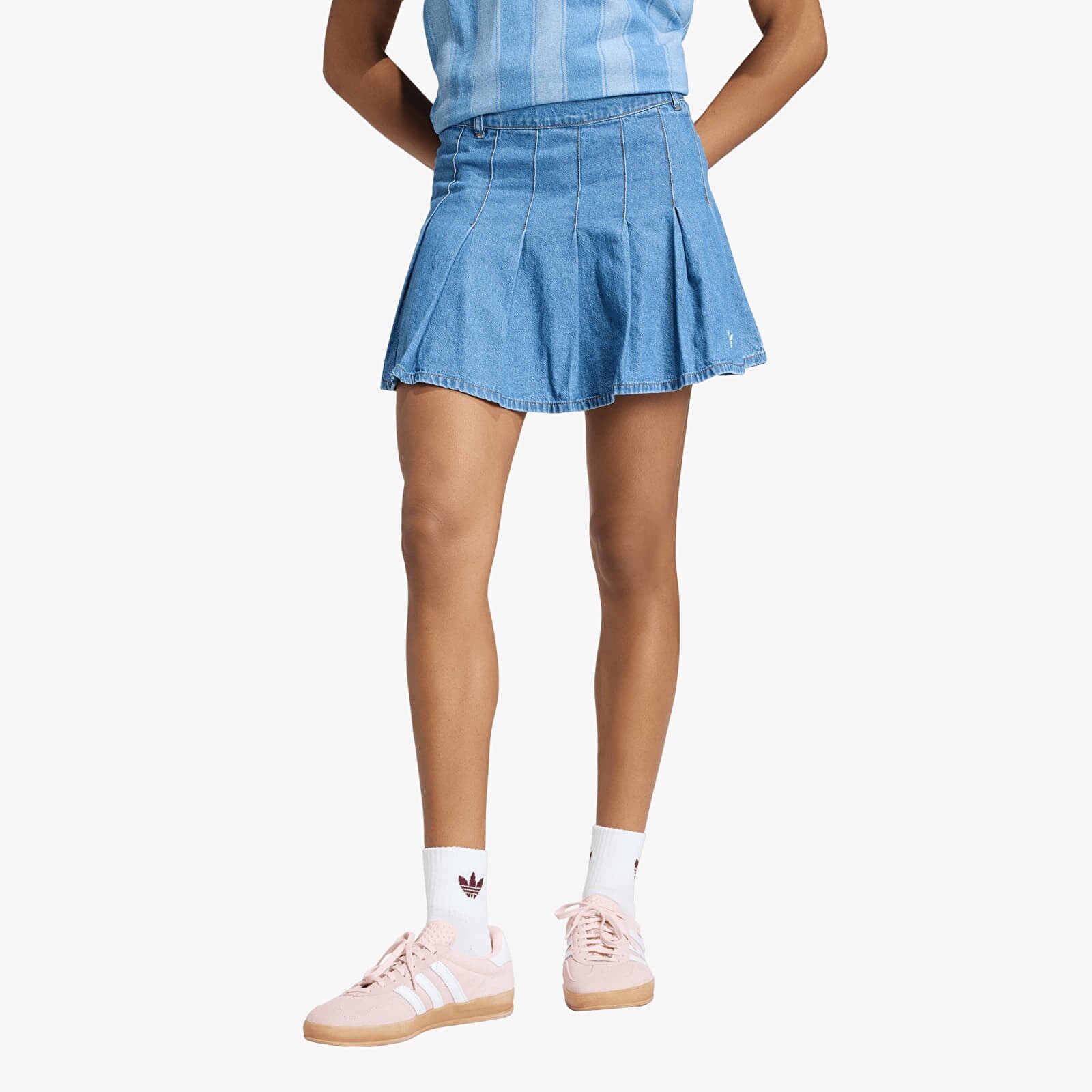adidas Denim Pleated Skirt Indigo Denim 34
