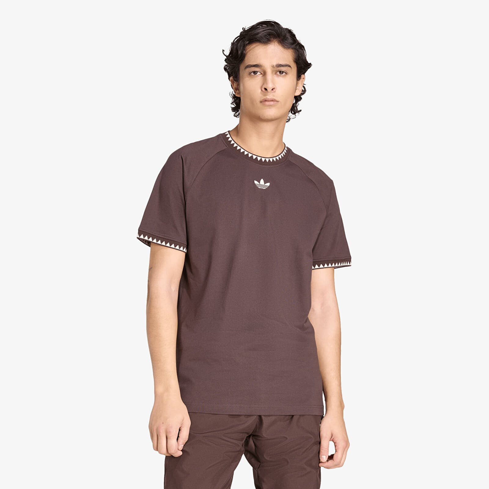 T-shirt adidas Chest Stripes Engineered Collar T-Shirt Aurora Coffee L