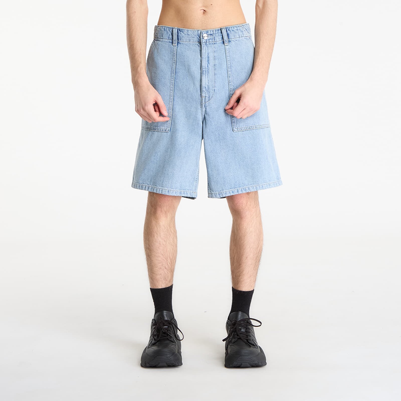 Calvin Klein Jeans Linen Denim Utlity Shorts Blue S