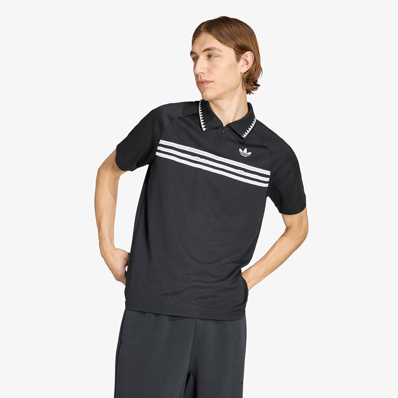 T-shirt adidas Chest Stripes Slim Polo Black XXL