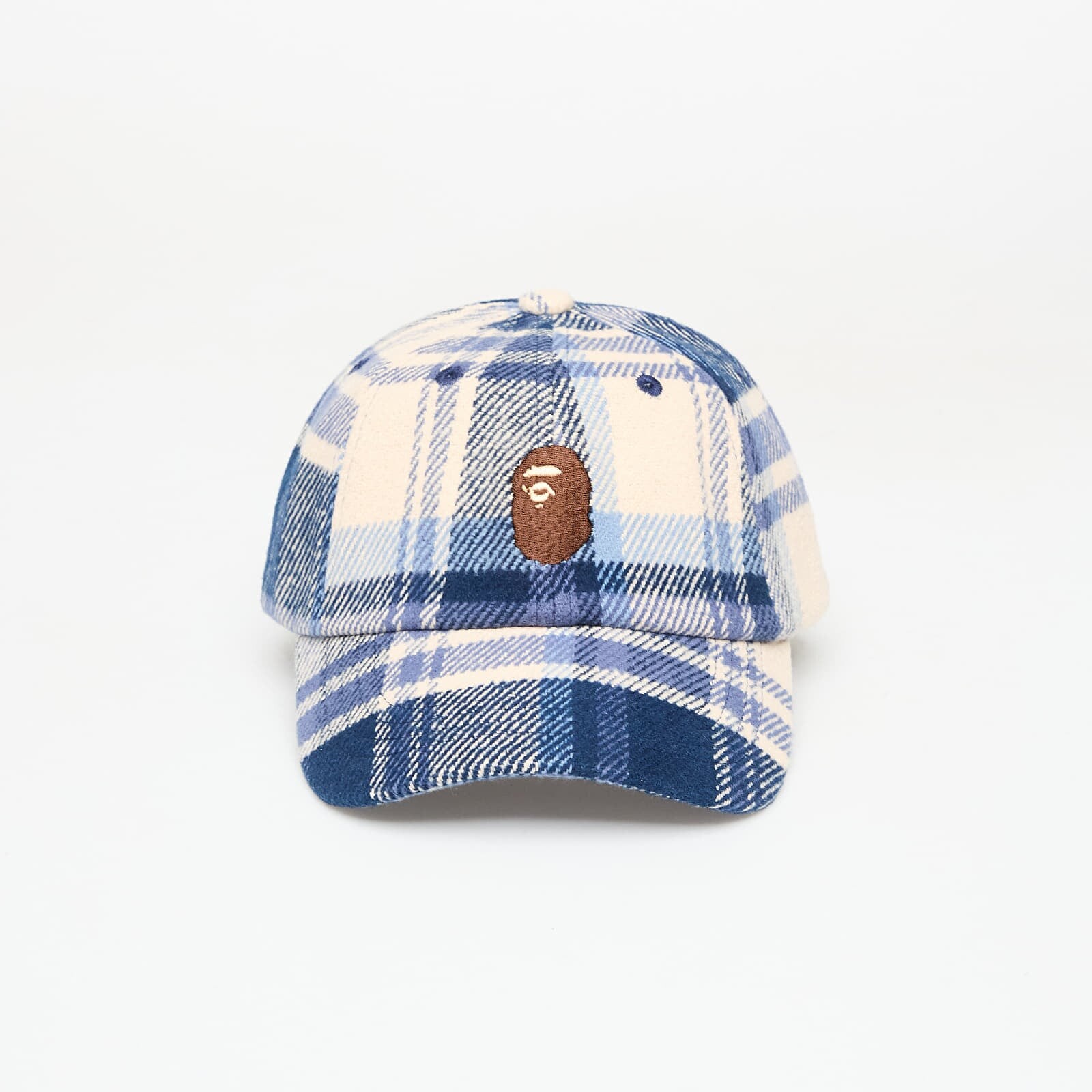 A BATHING APE Bape Check Panel Cap Navy Universal