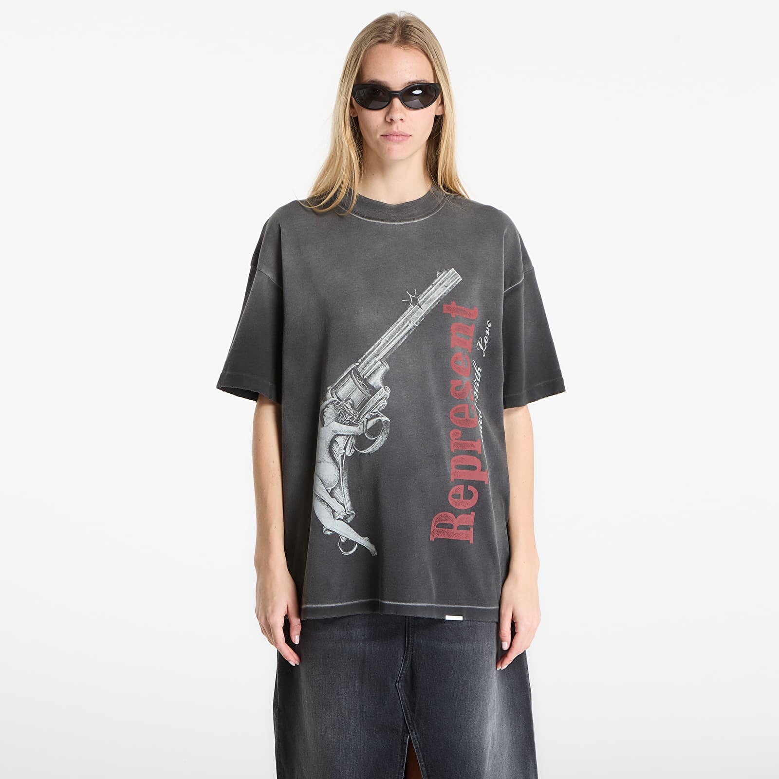 T-shirt REPRESENT Loaded With Love T-Shirt UNISEX Stained Black M