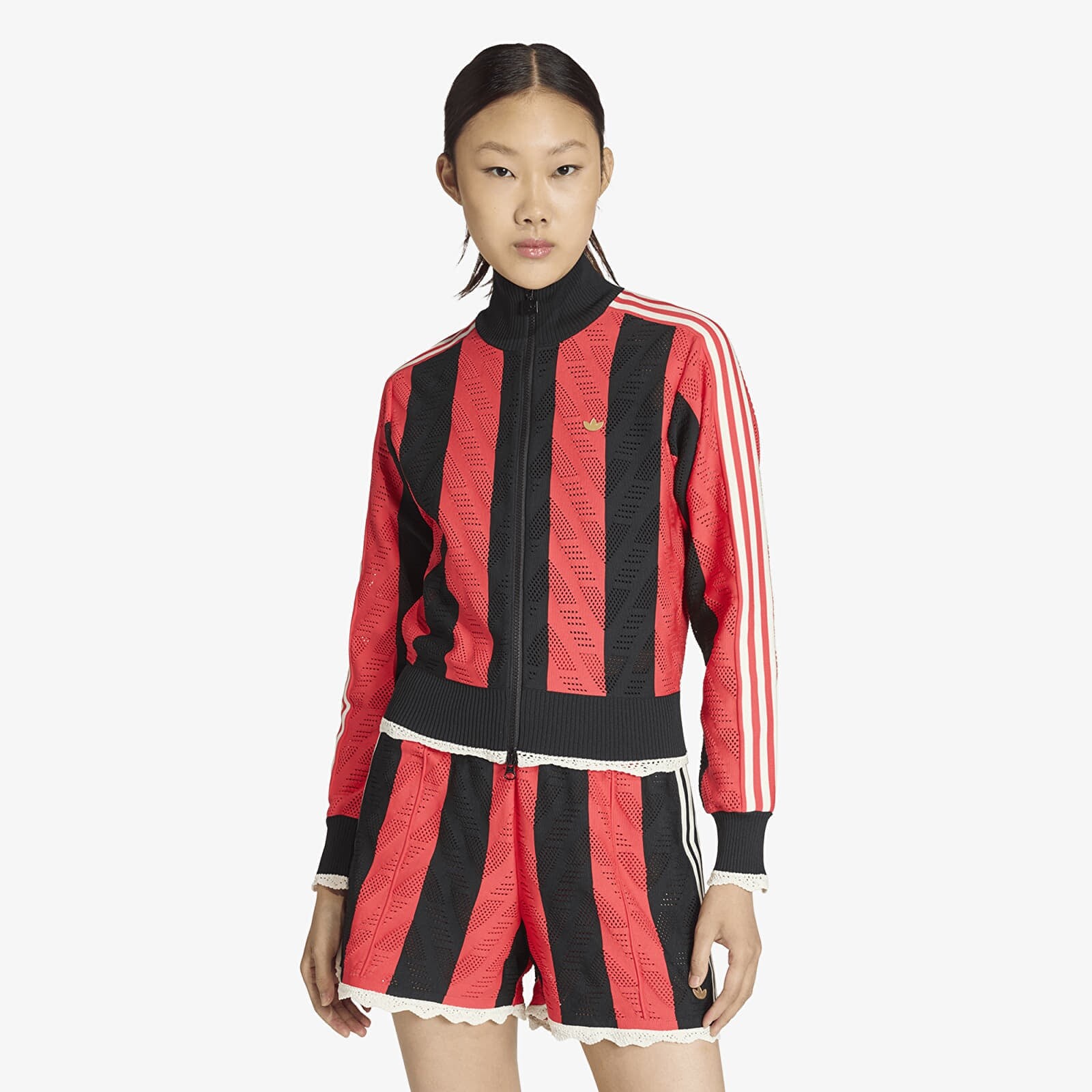 Sweatshirt adidas Firebird Tracktop Black/ Semi Lucid Red M