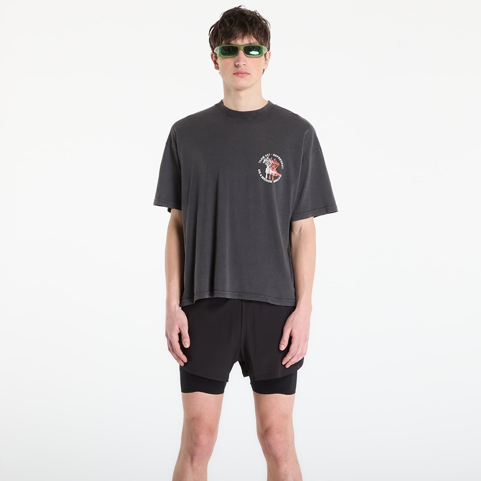 T-shirt REPRESENT 247 Torch Crop Tee UNISEX Washed Black XXL