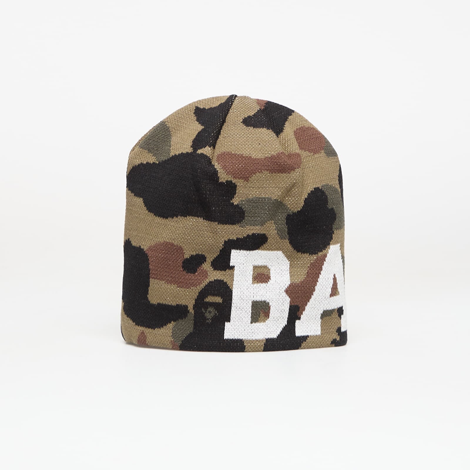 A BATHING APE 1St Camo Knit Cap Green Universal