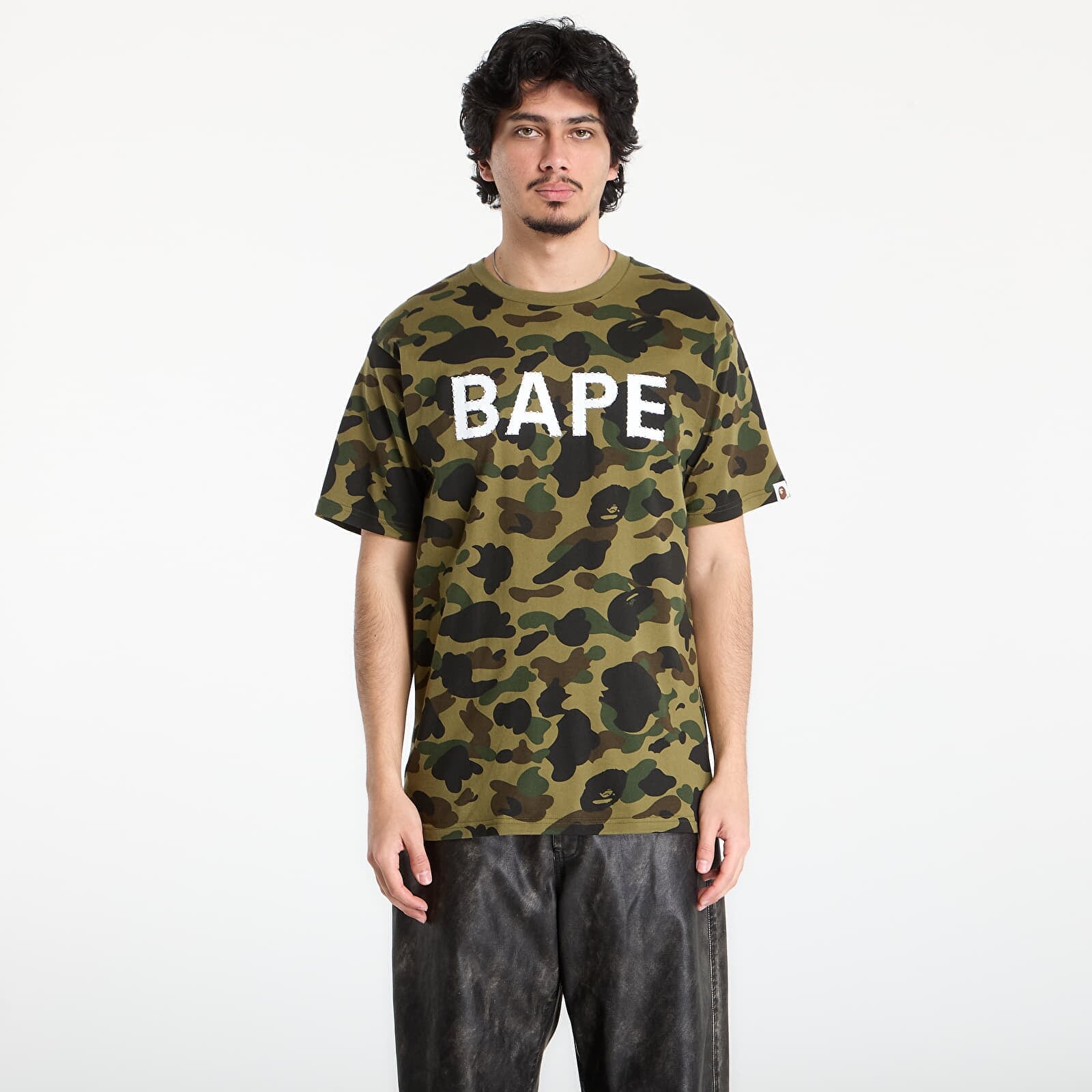 T-shirt A BATHING APE 1St Camo Bape Rhinestone Tee UNISEX Green XXL