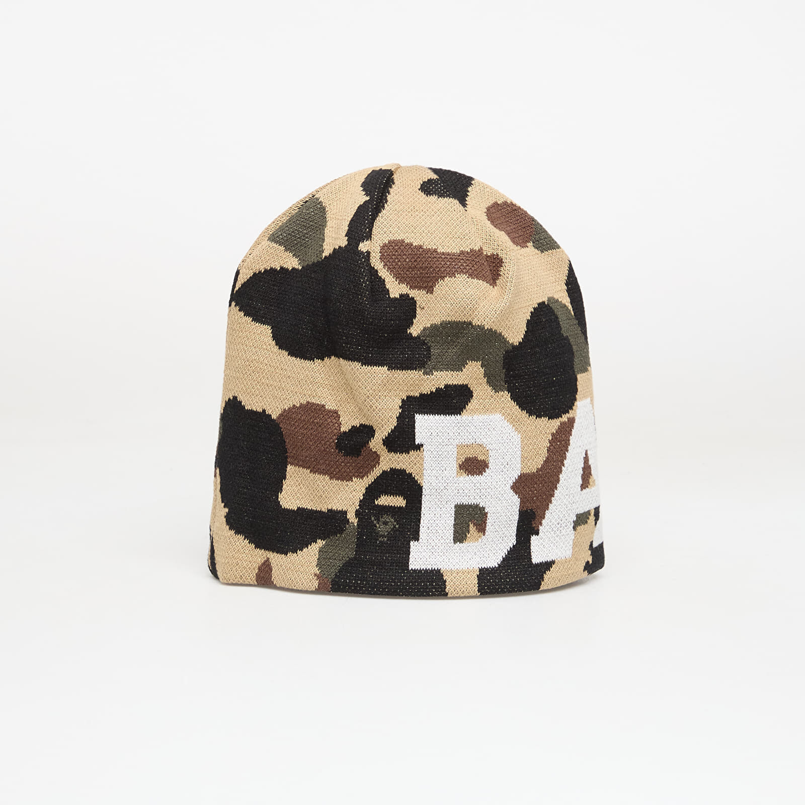 A BATHING APE 1St Camo Knit Cap Yellow Universal