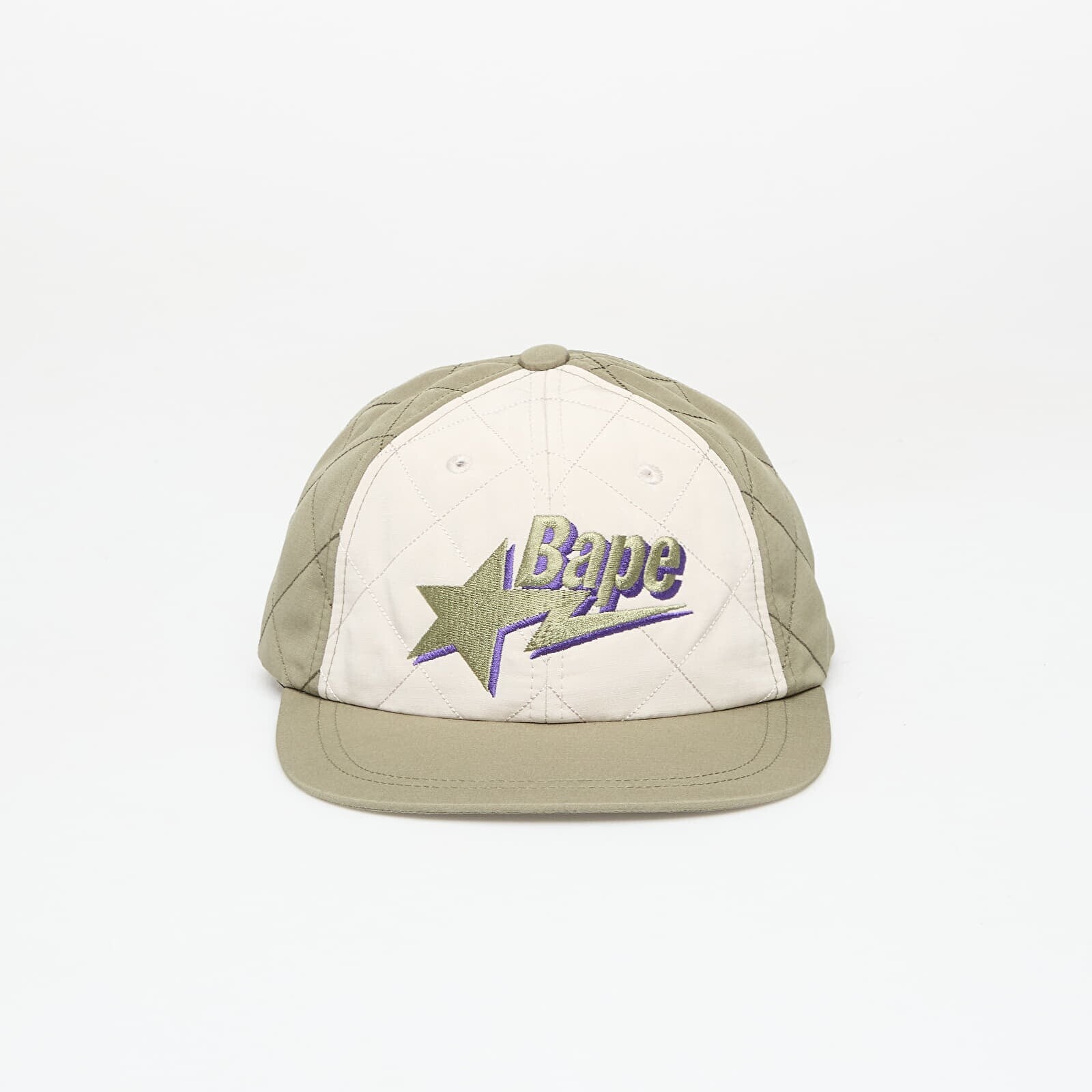 Cap A BATHING APE Bape Sta Logo Quilting Cap Olive Drab Universal