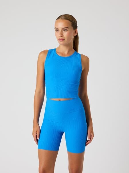 Björn Borg Studio Ribbed Cropped Tank Top Blue, L