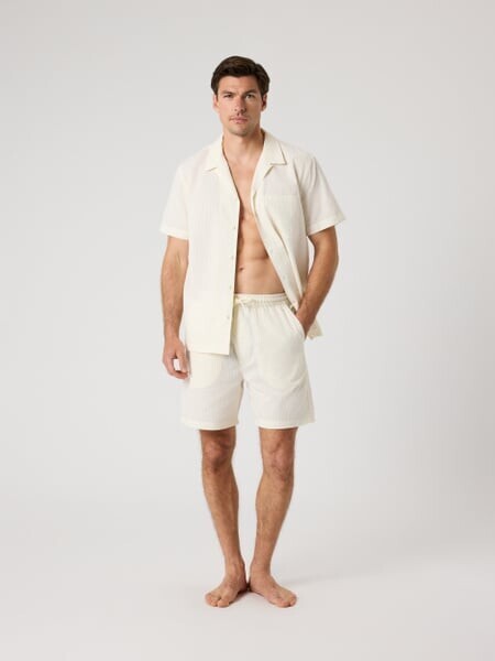 Björn Borg Borg Seersucker Resort Shirt White, L