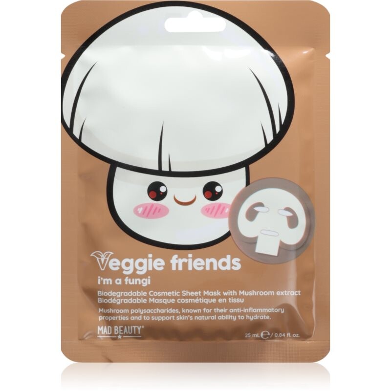 Mad Beauty Veggie Friends Mushroom sheet mask with soothing effect 25 ml