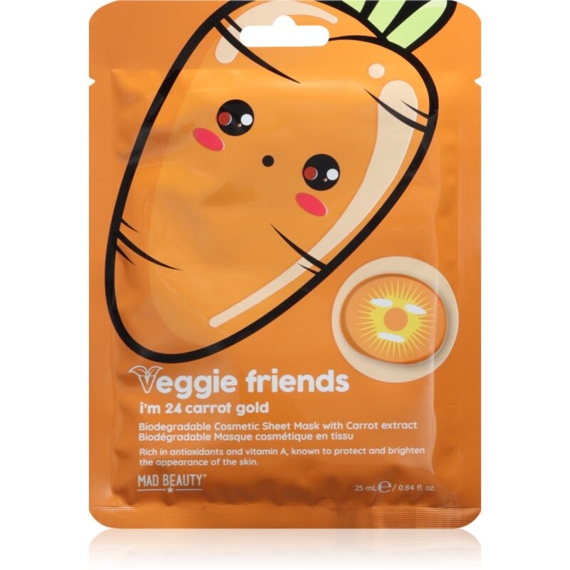 Mad Beauty Veggie Friends Carrot sheet mask with brightening effect 25 ml
