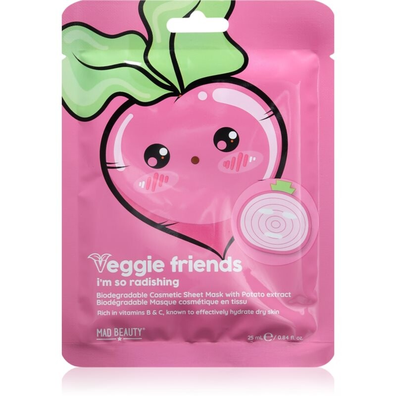 Mad Beauty Veggie Friends Radish sheet mask with moisturising effect 25 ml
