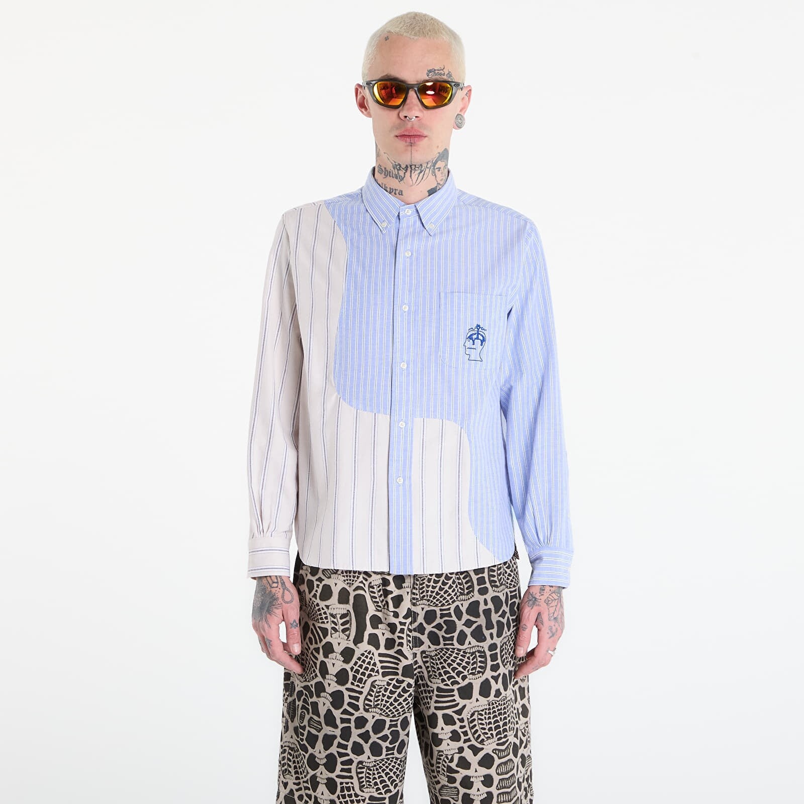 Shirt Brain Dead BBC Organic Panel Oxford Button Up Lb XL