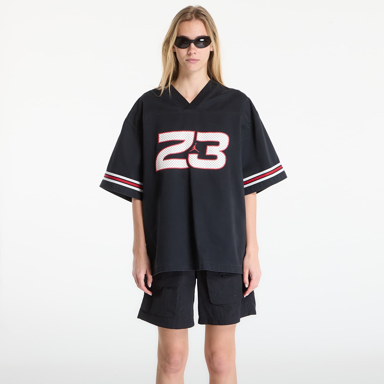 T-shirt Jordan Flight Women's Woven Jersey Top Black XL