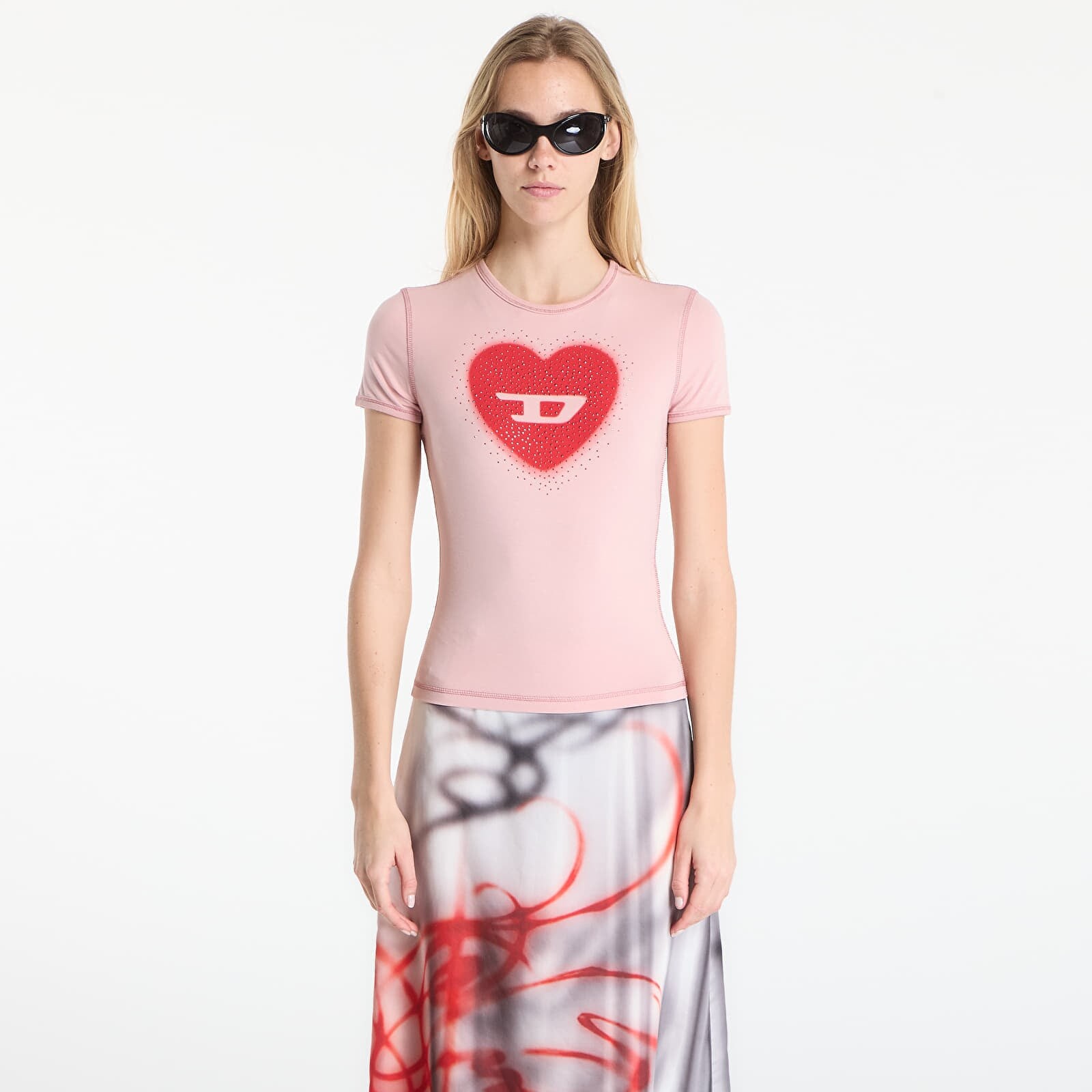 T-shirt Diesel T-Uncuties-Long-S5 T-Shirt Pale Mauve XS