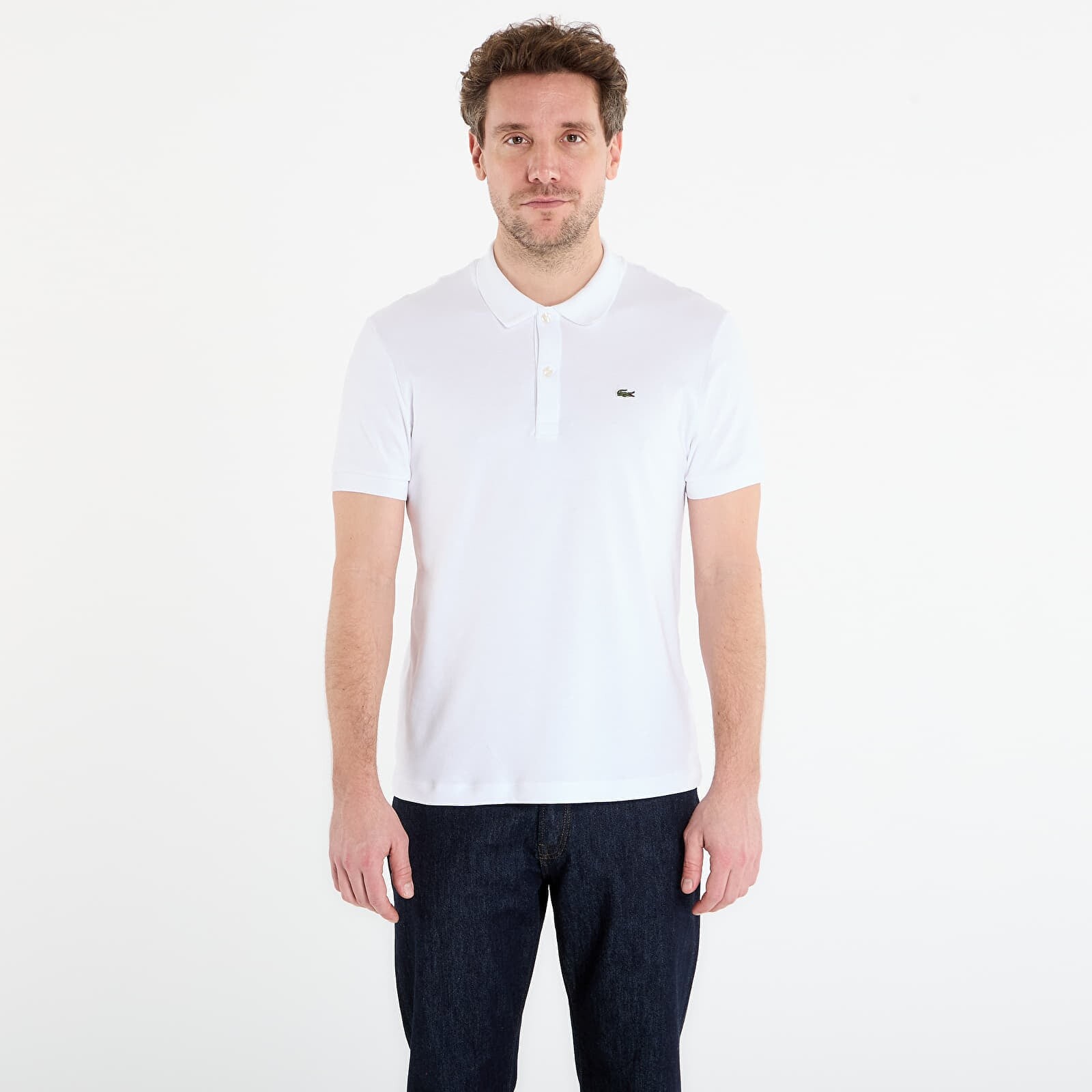 T-shirt LACOSTE Short Sleeved Ribbed Collar Shirt White 4