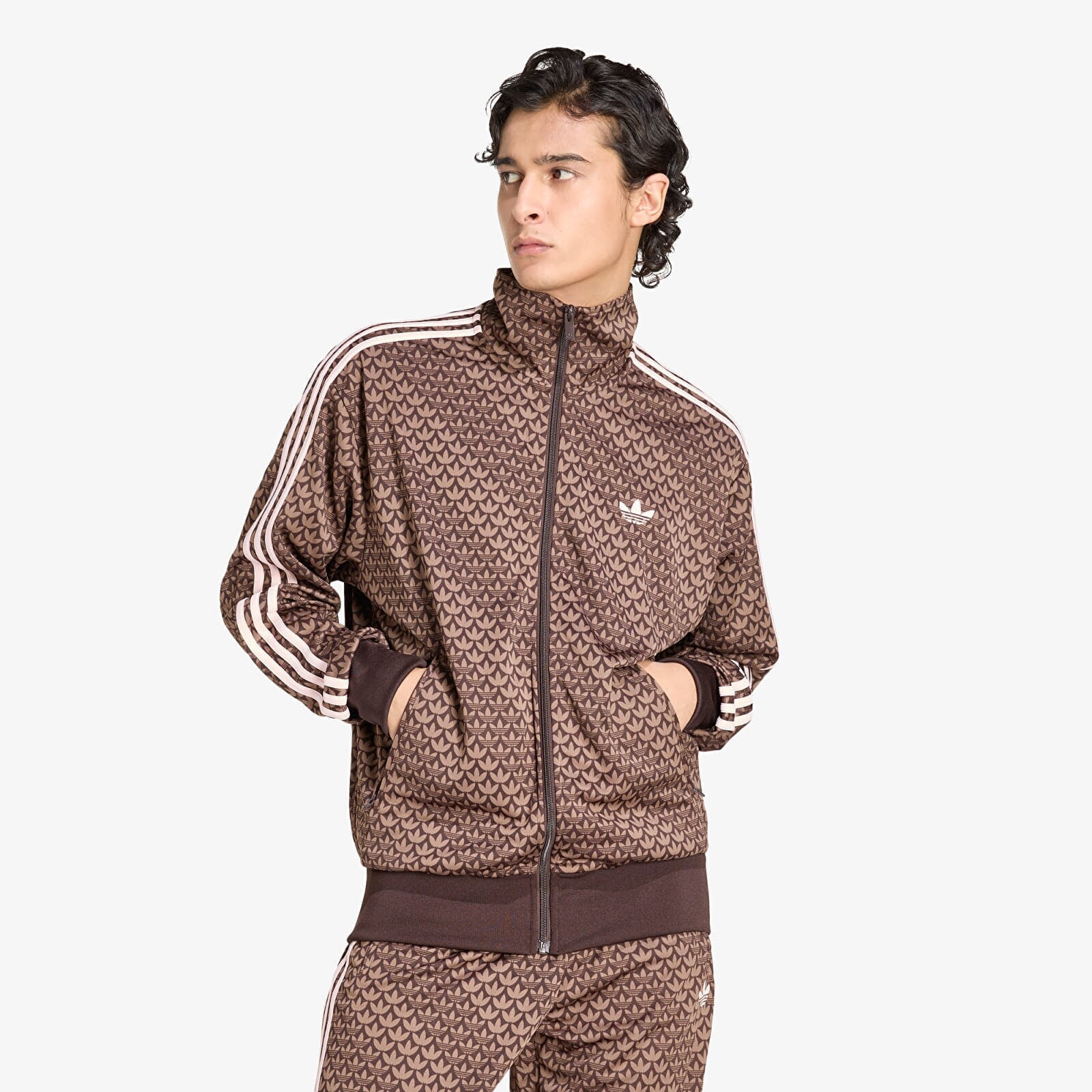 Sweatshirt adidas Firebird Loose Monogram Track Top Aurora Coffee/ Earth Strata/ Sandy Pink S