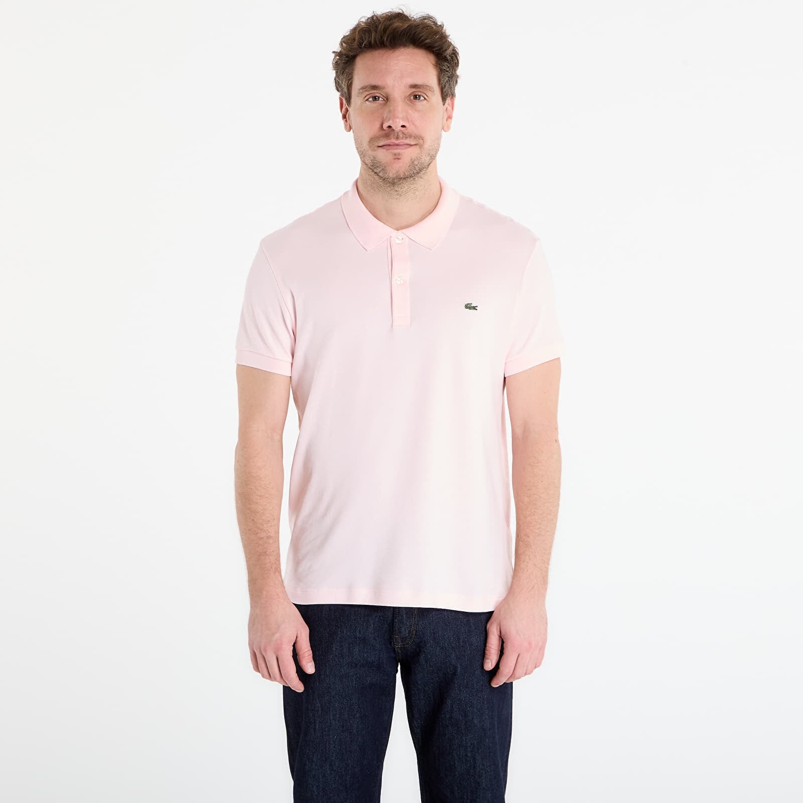 T-shirt LACOSTE Short Sleeved Ribbed Collar Shirt Flamingo 4