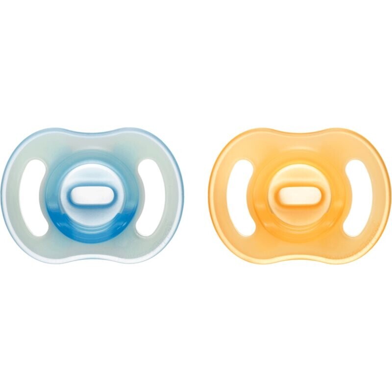 Tommee Tippee Ultra Light Night dummy 6-18m Orange/ Blue 2 pc