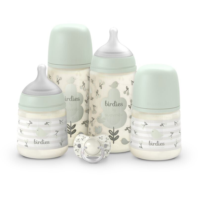 Suavinex Birdies Set set for babies 0m+ Green