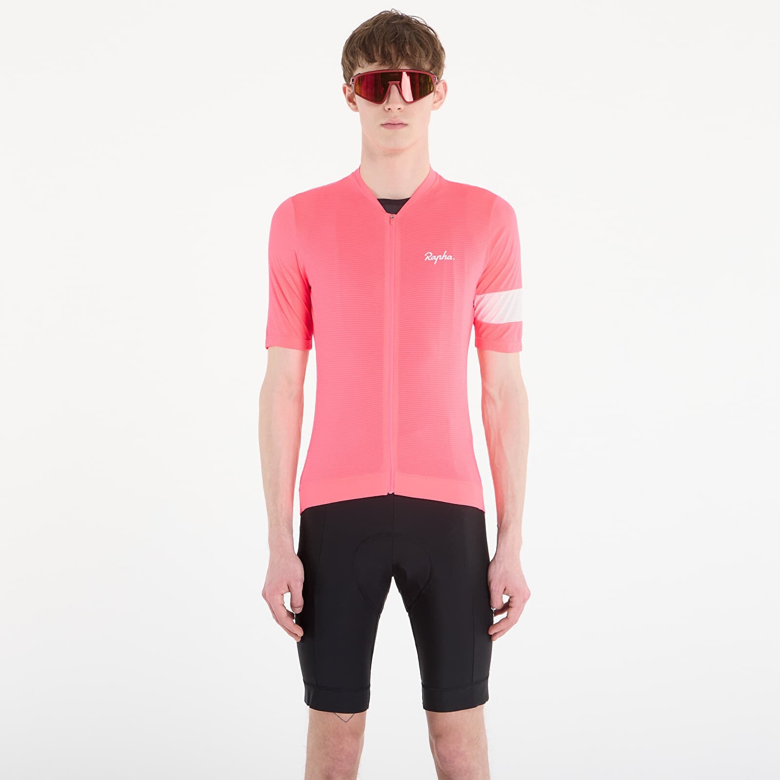 Jersey Rapha Men's Core Lightweight Jersey High-Vis Pink/ White M