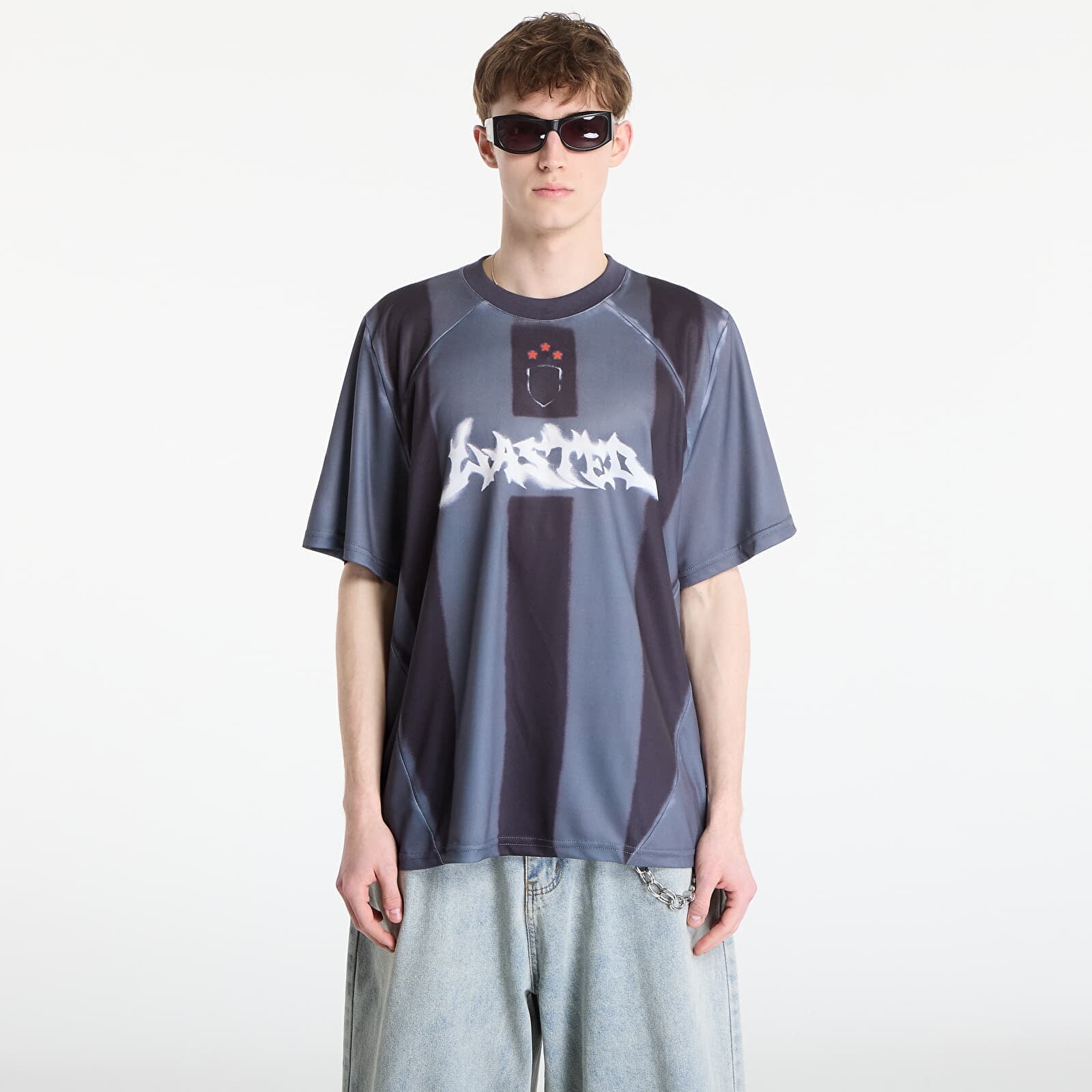 Wasted Paris M Spray Football Jersey Black/ Stone Grey L
