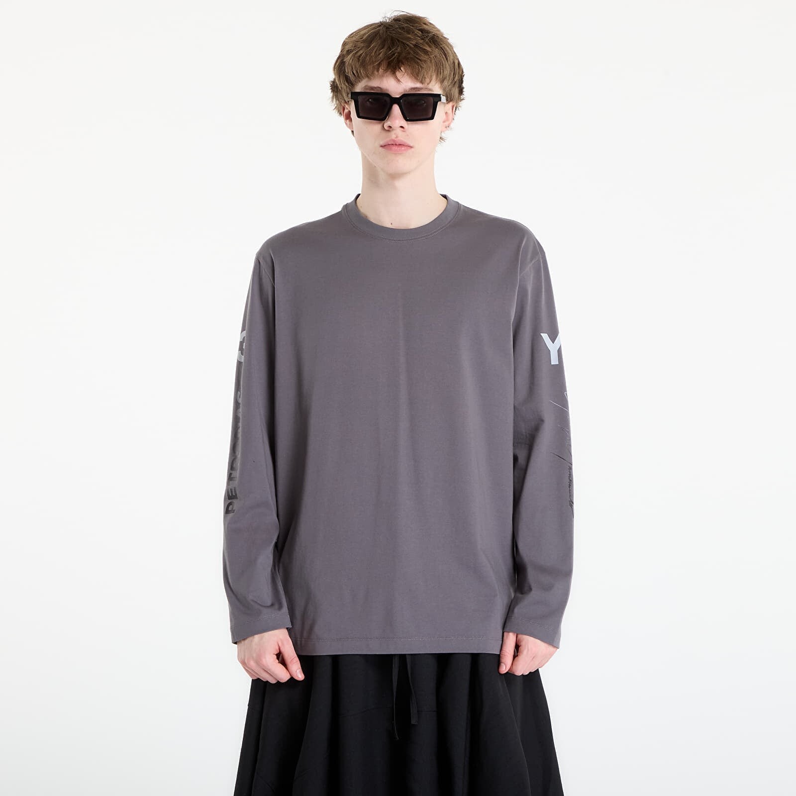 T-shirt Y-3 x Mercedes-AMG PETRONAS Formula One Team Chaos Logo Long Sleeve T Shirt Granite L