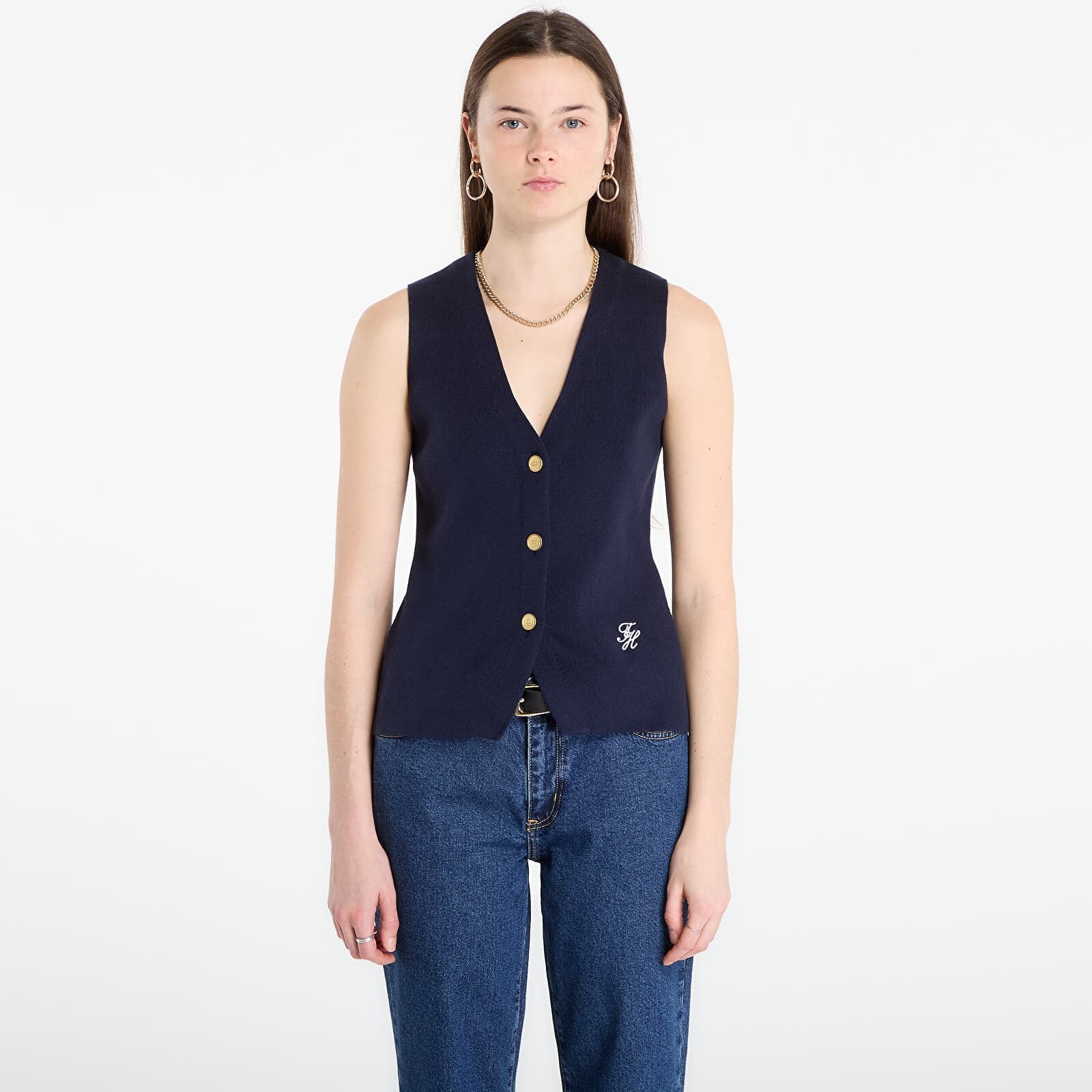 Vest Tommy Hilfiger Co Full Needle Slim Vest Navy M