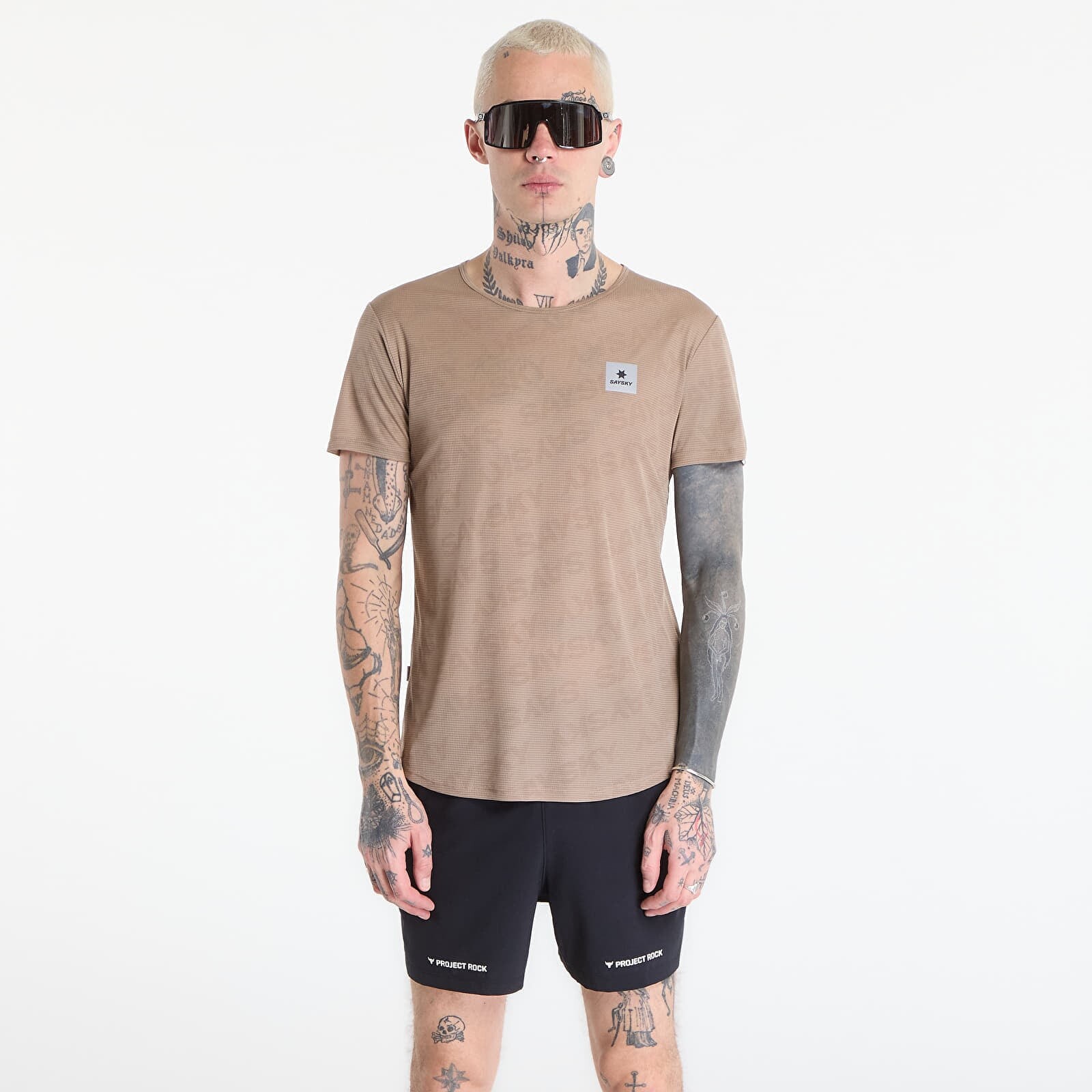 T-shirt SAYSKY Reactive Flow T-shirt Dark Beige Logo S