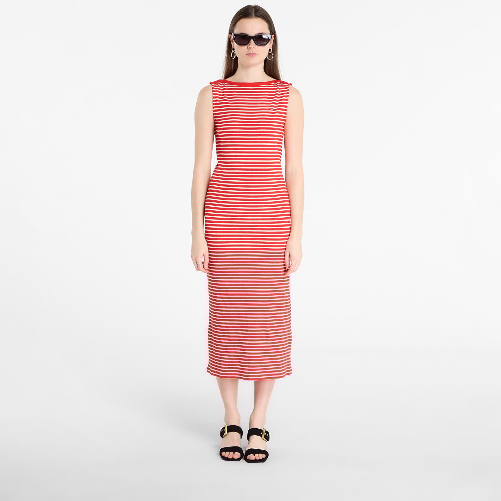 Tommy Hilfiger 5X2 Slim Slash-Nk Dress Breton Stripe Fireworks/ Calico S