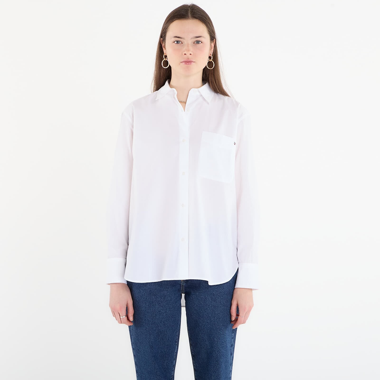 Shirt Tommy Hilfiger Ess Poplin Easy Fit Shirt Optic White M
