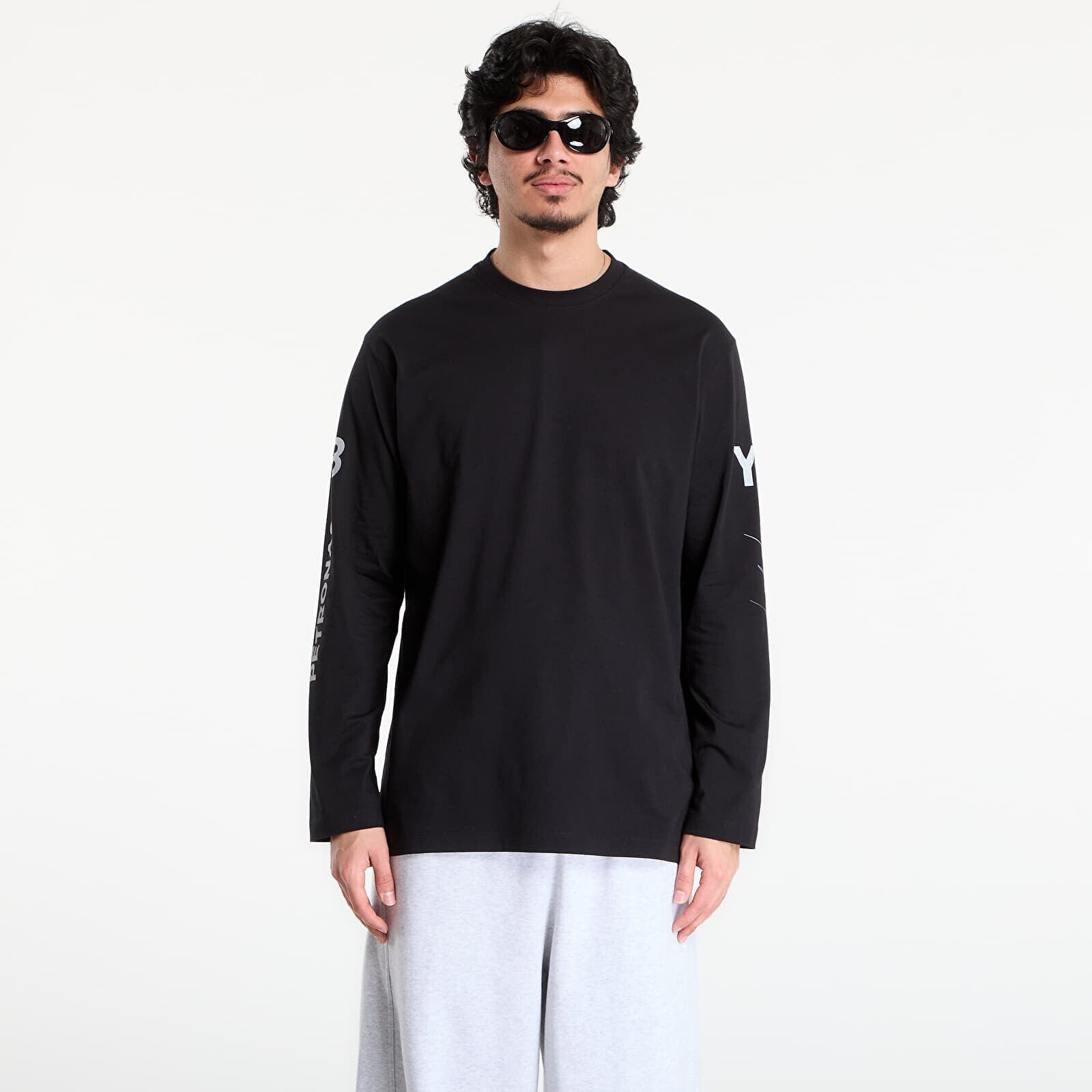 T-shirt Y-3 Mercedes Chaos Logo Long Sleeve T Shirt Black L