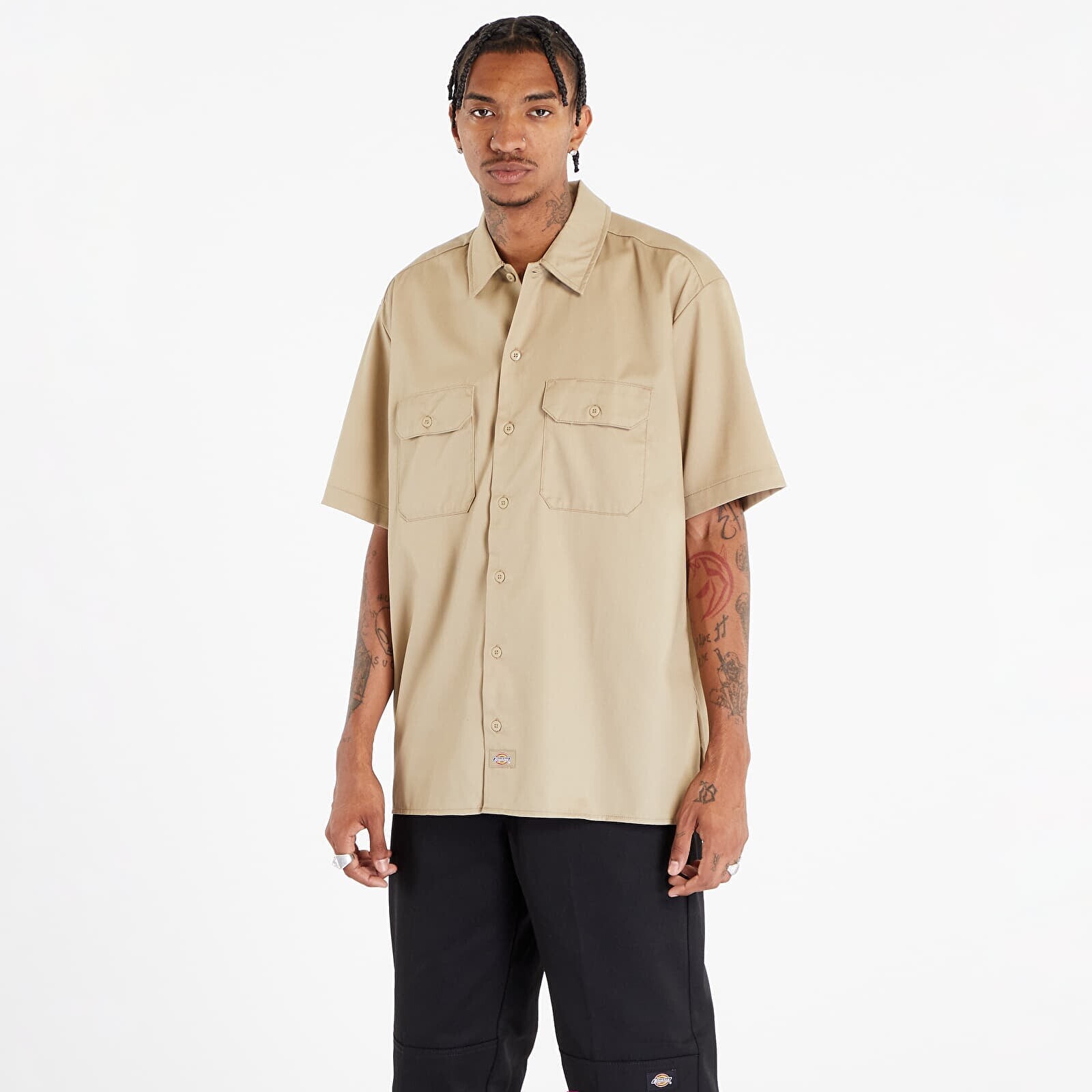Shirt Dickies Work Shirt Ss Rec Khaki M