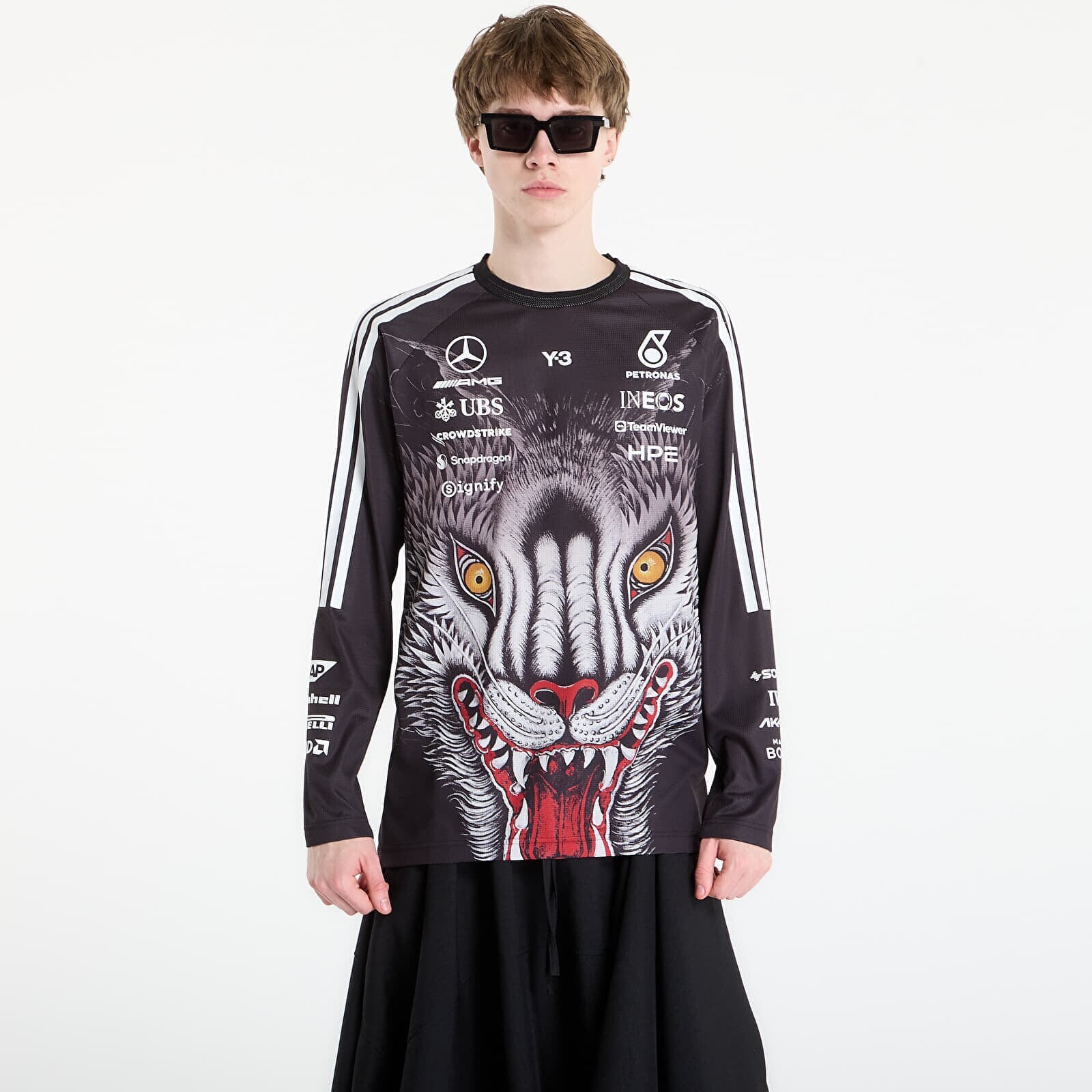 T-shirt Y-3 x Mercedes-AMG PETRONAS Formula One Team Driver Jersey Long Sleeve Black M