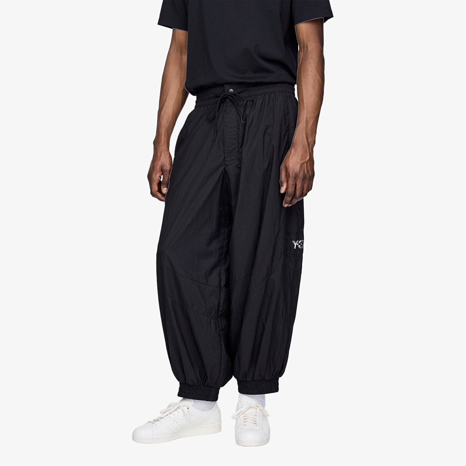 Pants Y-3 Raw Edge 3 Stripes Nylon Shell Tracksuit Bottoms Black L