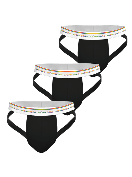 Björn Borg Cotton Stretch Jock Straps 3-pack Black, L