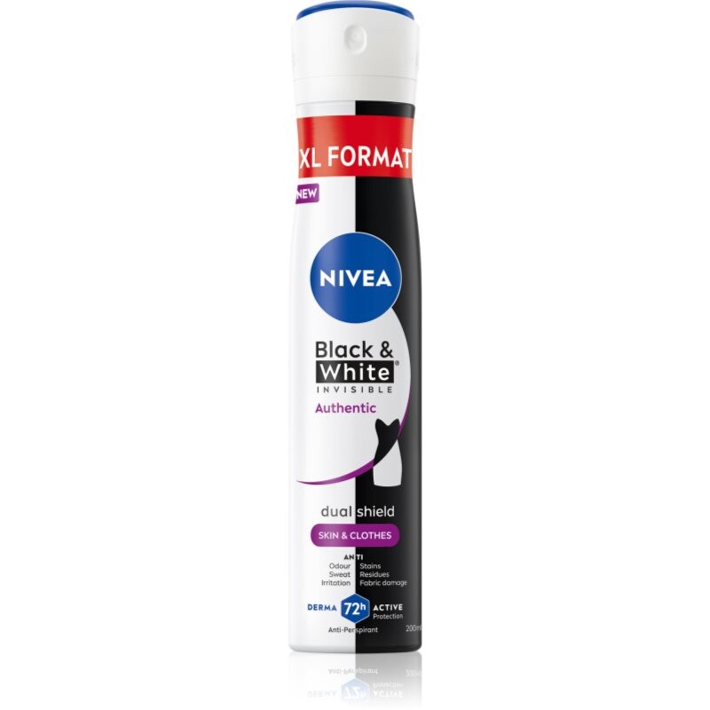 NIVEA Black & White Authentic antiperspirant spray 72h 200 ml