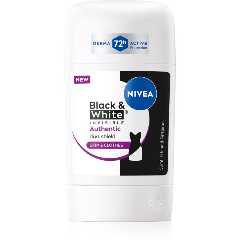 NIVEA Black & White Authentic antiperspirant stick 72h 50 ml