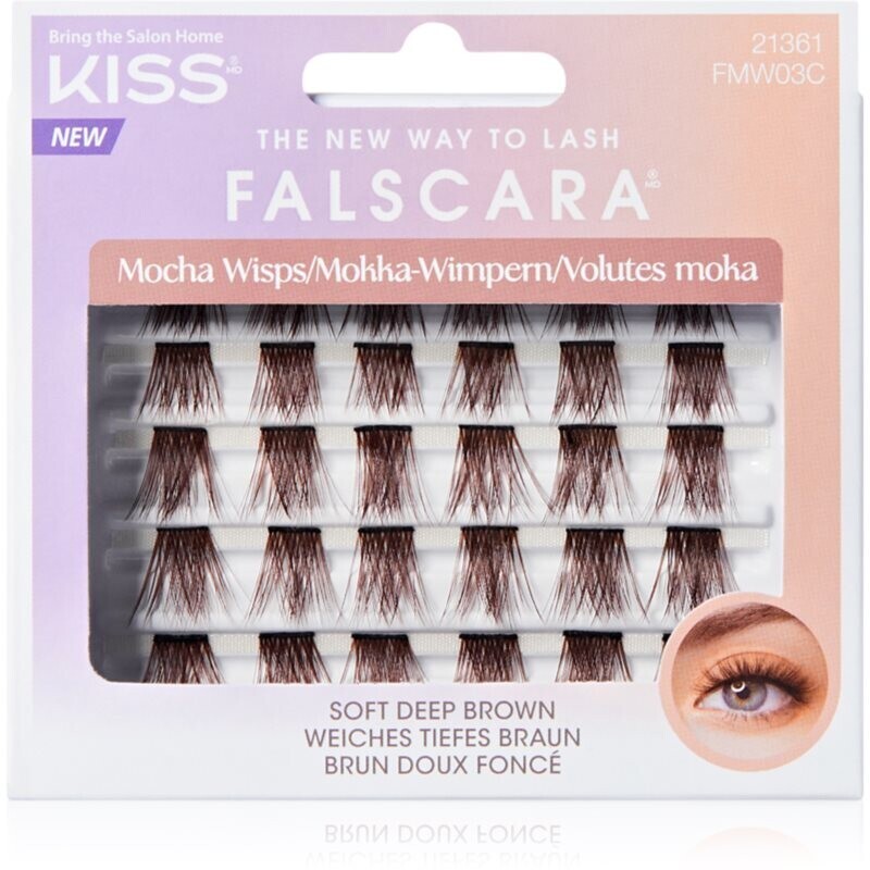 KISS Falscara Multi Wisps stick-on cluster lashes Mocha 24 pc
