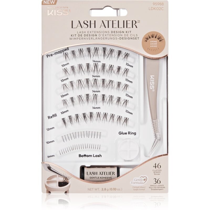 KISS Lash Atelier Desing Kit stick-on cluster lashes with glue 02 1 pc