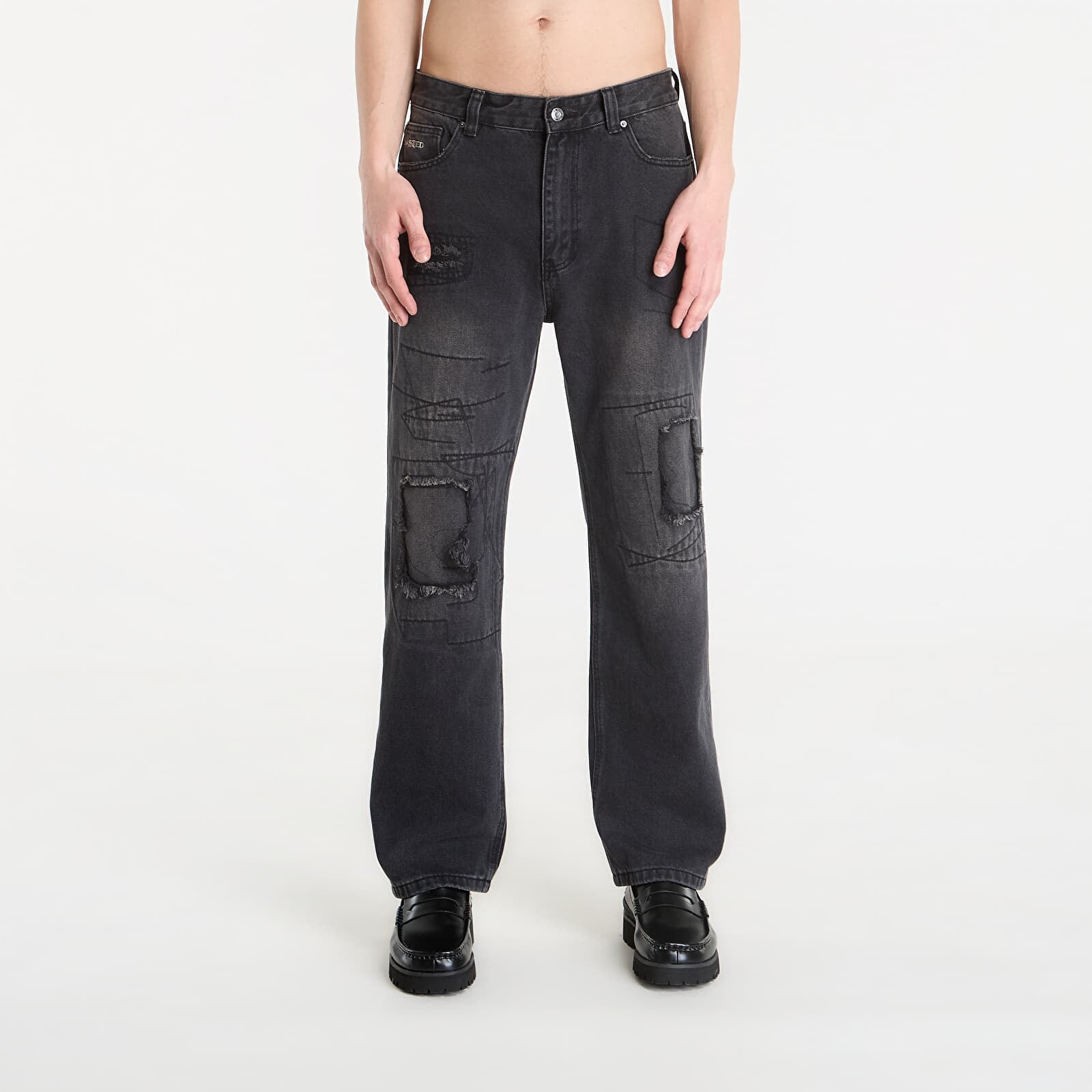 Pants Wasted Paris M Ripped Manc Faded Black 36