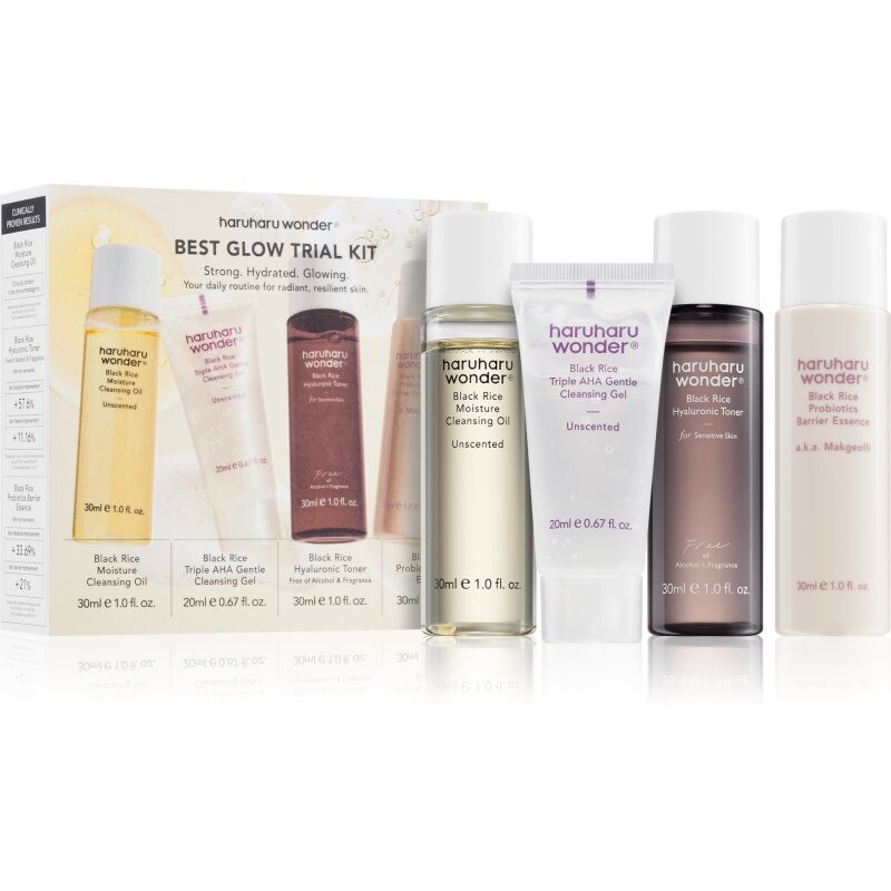 Haruharu Wonder Best Glow Trial Kit travel set for radiance and hydration