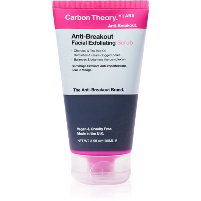 Carbon Theory Anti-Breakout Facial Exfoliating invigorating face scrub for problem skin, acne 100 ml