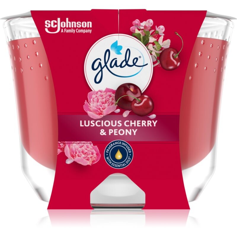GLADE Luscious Cherry & Peony scented candle 204 g
