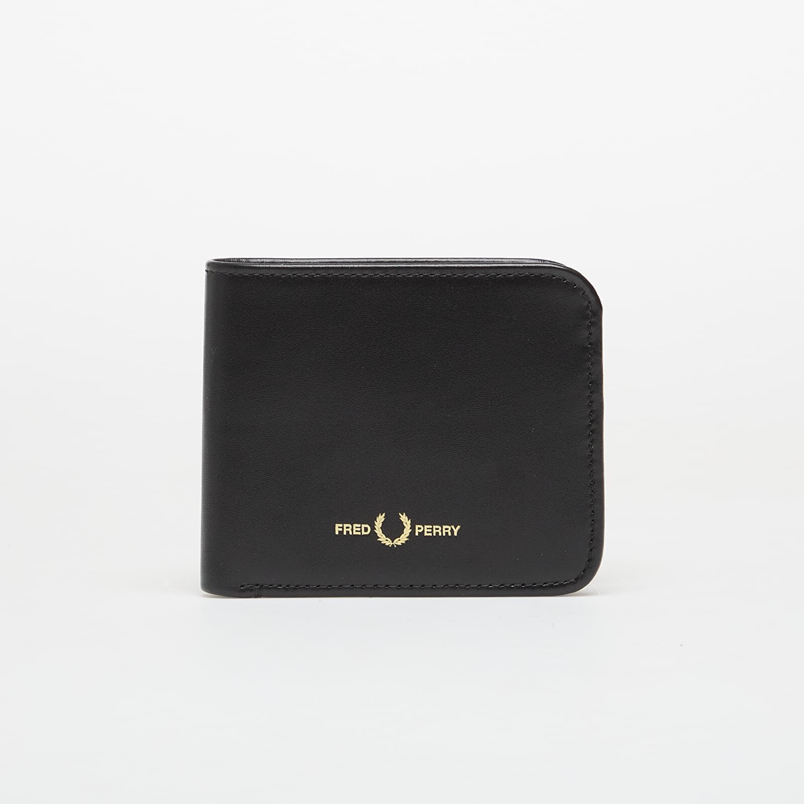 FRED PERRY Smooth Leather Billfold Wallet Black Universal