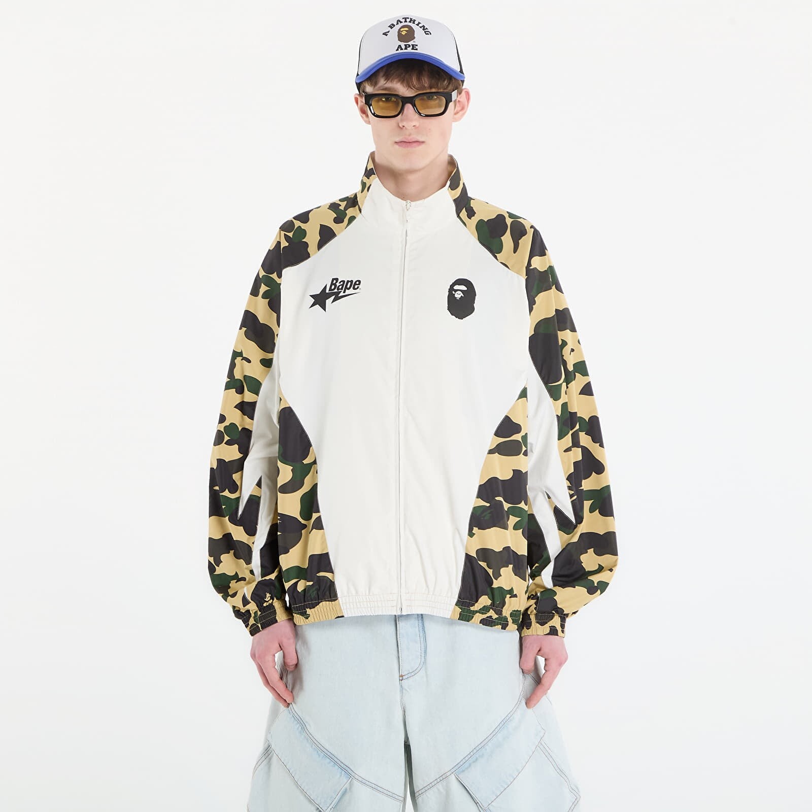 Jacket A BATHING APE 1St Camo Stand Collar Track Jacket UNISEX Yellow XXL