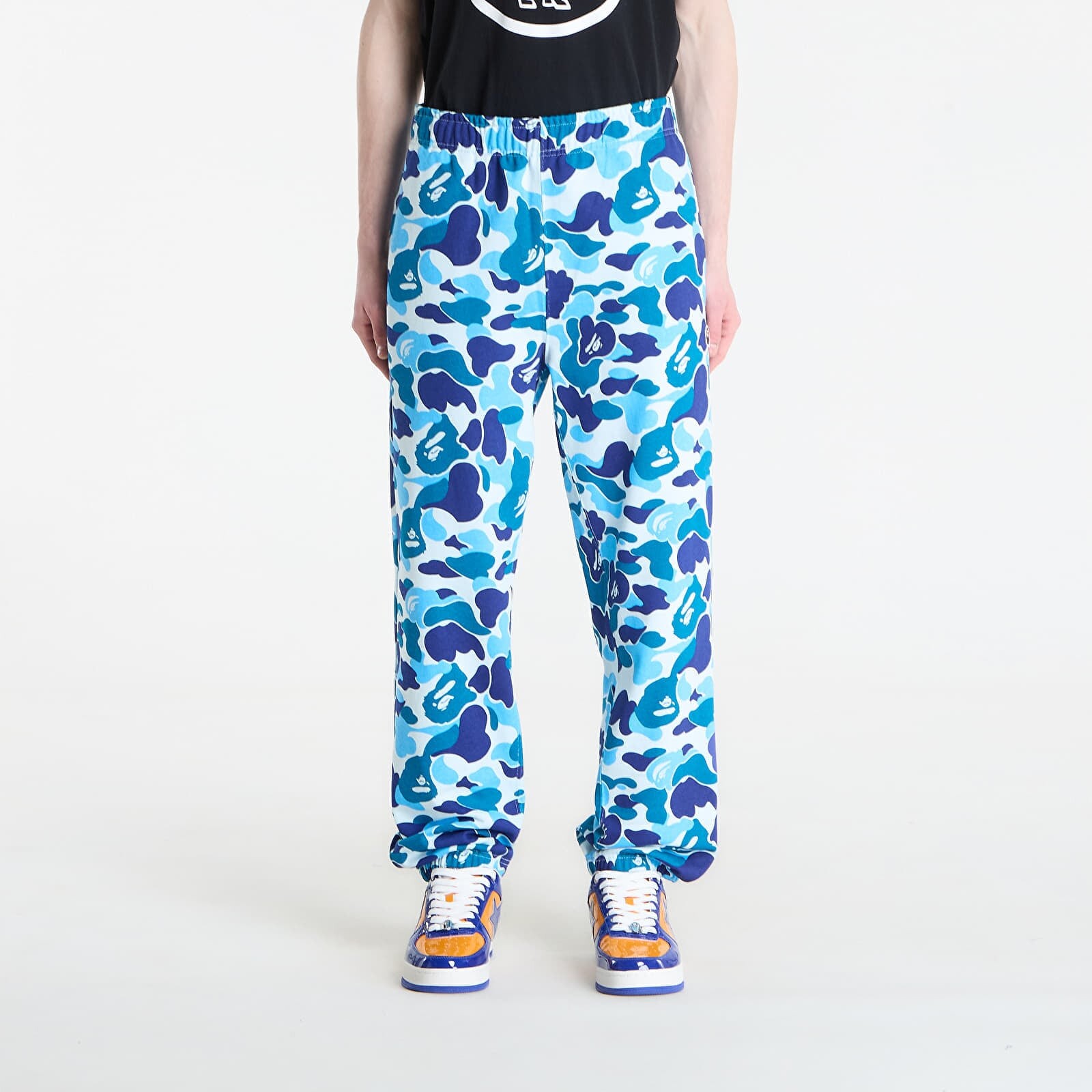 Pants A BATHING APE Abc Camo Ape Head One Point Sweatpants Blue L
